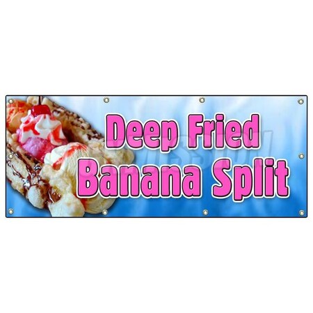 Signmission DEEP FRIED BANANA SPLIT BANNER SIGN banana deep batter syrup ice cream B-96 Deep Fried Banana Split